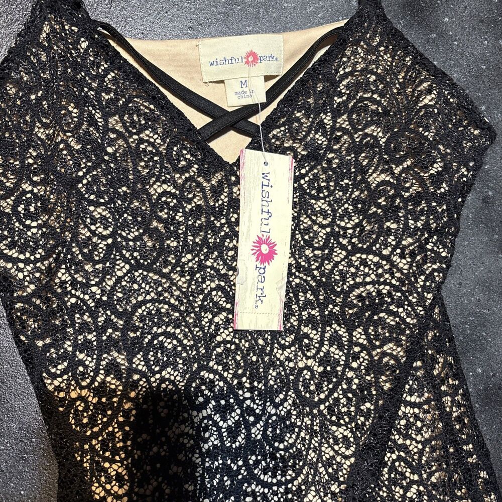 Sz M Sexy Black Lace Nude Dress Club Summer Beach NWT Dance Party Club Date Nite